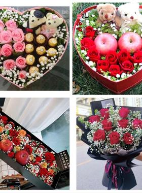 送北京市东城区天坛永定门外同城鲜花店送女朋友闺蜜圣诞玫瑰礼盒