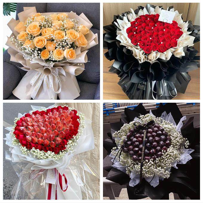 山东济宁市鱼台金乡嘉祥汶上县鲜花店同城配送女朋友草莓玫瑰花束