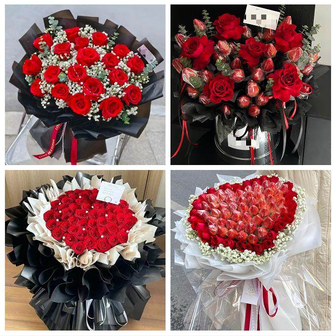 上海市奉贤区奉城镇庄行金汇镇鲜花店同城配送女朋友草莓玫瑰花束