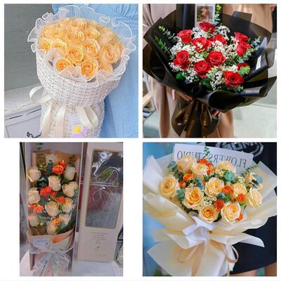 送张掖市临泽县高台县山丹县同城鲜花店情人节玫瑰花束礼盒送女友