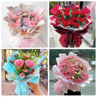 送邢台市临西县南宫市沙河市同城鲜花店38节康乃馨百合花束送长辈