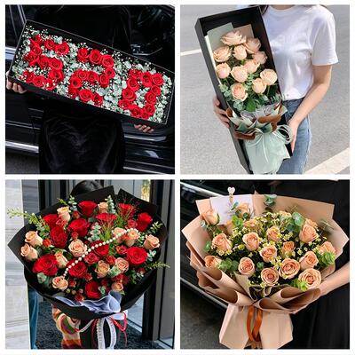 520玫瑰花束礼盒送女友陕西延安市吴起甘泉洛川县富县同城鲜花店
