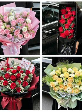 520玫瑰花束礼盒送女友广东韶关市新丰县乐昌市南雄市同城鲜花店