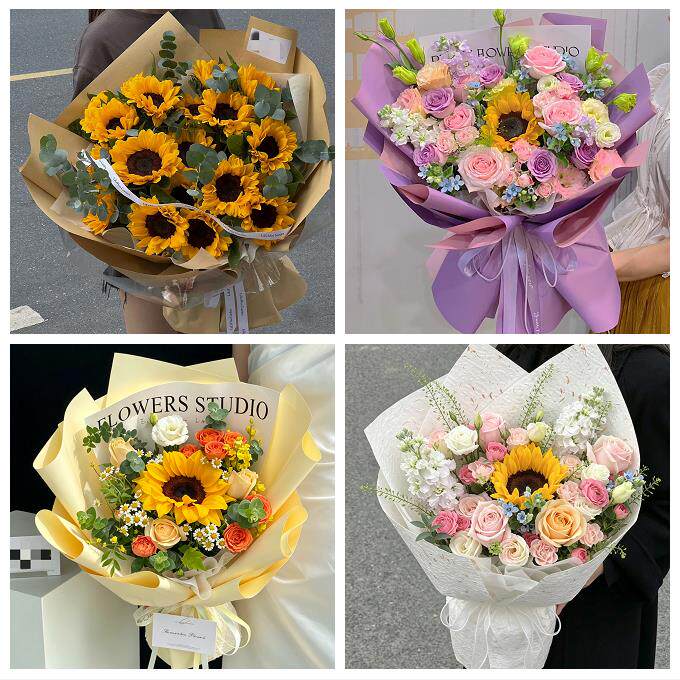 中高考向日葵玫瑰混搭花束北京市东城东花龙潭体育馆路同城鲜花店