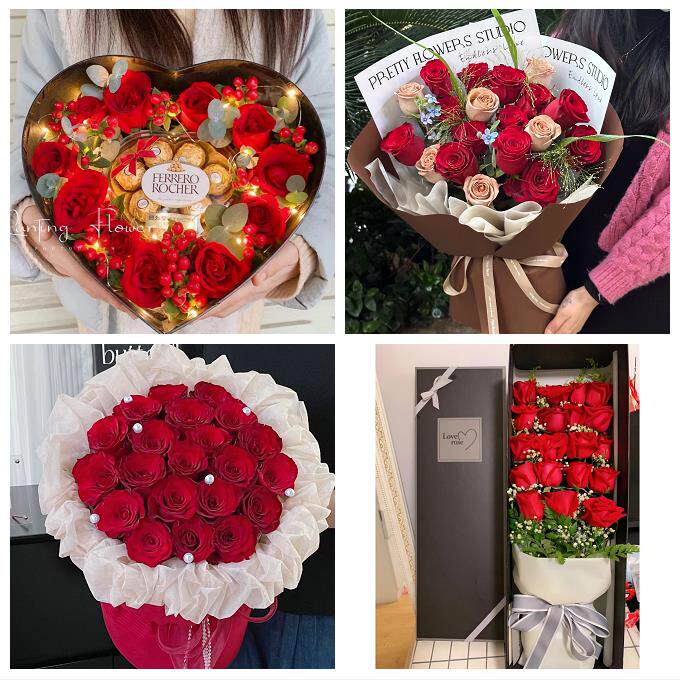 河北邯郸市峰峰矿区肥乡永年区同城鲜花店圣诞平安夜玫瑰花束礼盒