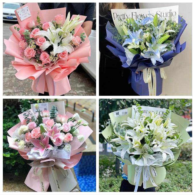 江门市蓬江江海新会区台山市同城鲜花店送闺蜜女朋友百合玫瑰花束