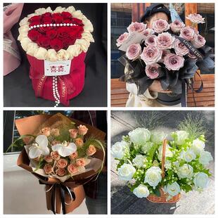 云南昭通市昭阳区鲁甸县巧家县鲜花店同城配送女朋友情人节红玫瑰