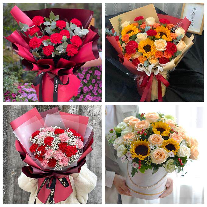 送阜新市细河区阜新县彰武县同城鲜花店38节康乃馨百合花束送长辈