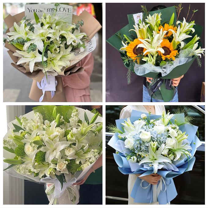 送洛阳市洛宁县伊川县偃师市同城鲜花店玫瑰百合花束送老婆女朋友