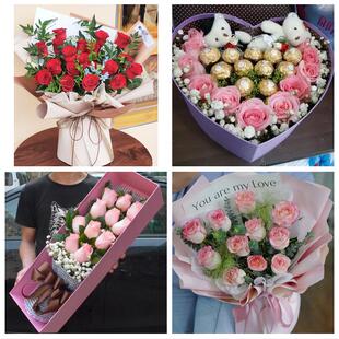 江西九江市彭泽县瑞昌共青城市鲜花店同城配送女朋友情人节红玫瑰