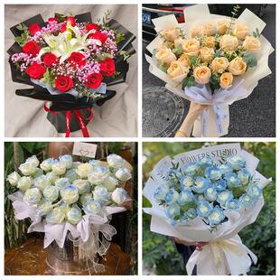 送长春市九台区榆树市德惠市同城鲜花店七夕玫瑰花束表白男女朋友