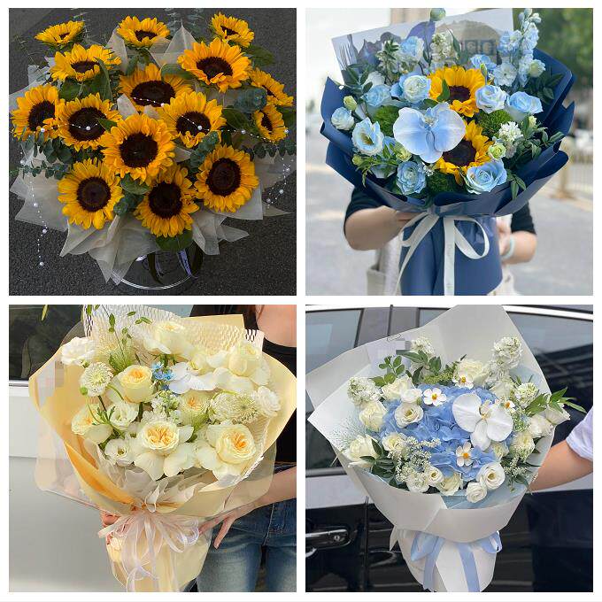 向日葵玫瑰混搭花束送朋友送鹰潭市月湖区余江县贵溪市同城鲜花店