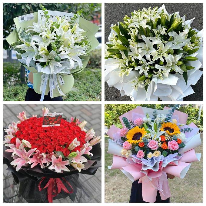 南宁市兴宁青秀江南西乡塘区同城鲜花店送闺蜜女朋友百合玫瑰花束
