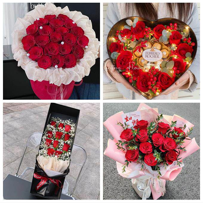 广东江门市蓬江区江海区新会区同城鲜花店圣诞平安夜玫瑰花束礼盒