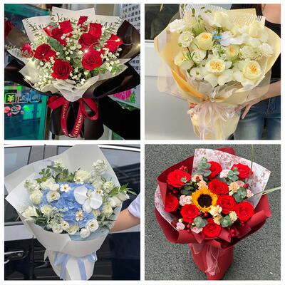 向日葵玫瑰混搭花束送朋友送晋城市陵川县泽州县高平市同城鲜花店