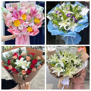北京市昌平区城北南口马池口同城鲜花店玫瑰百合花束送老婆女朋友