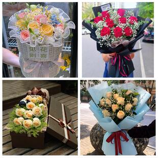 天津市南开区广开万兴学府街道同城鲜花店送11朵33枝玫瑰表白女友