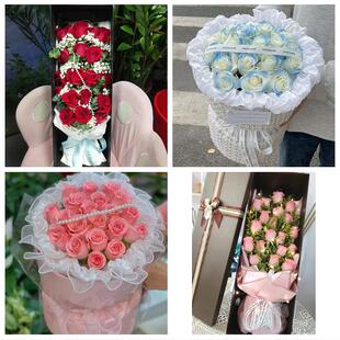 送云南省丽江市华坪县宁蒗县同城鲜花店情人节玫瑰花束礼盒送女友