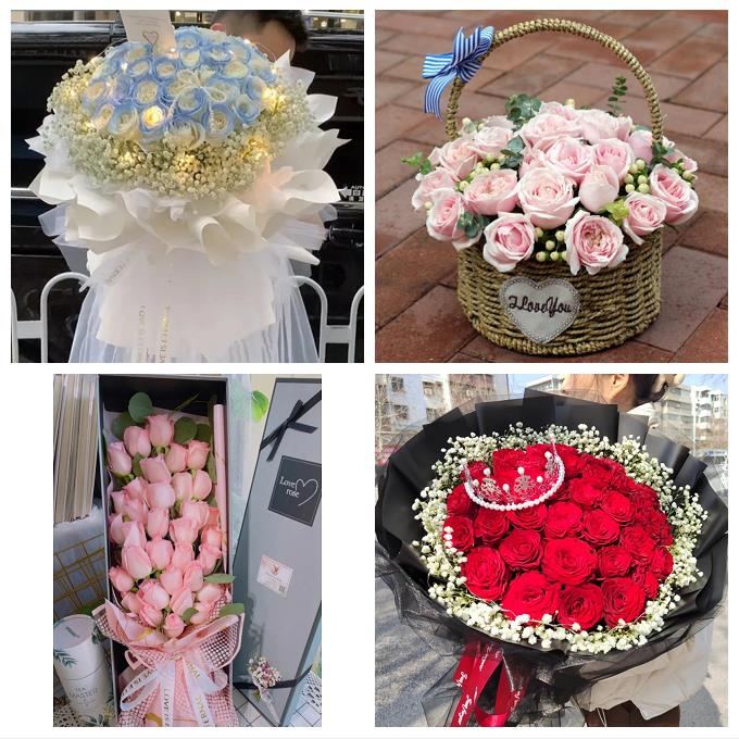 送安康市紫阳县岚皋县平利县同城鲜花店七夕11朵33玫瑰花束送女友