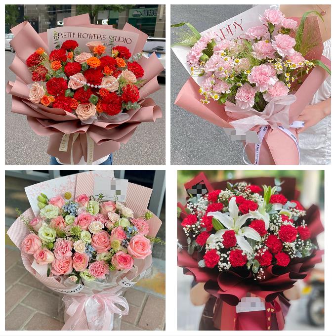 南充市顺庆高坪嘉陵区阆中市同城花店康乃馨百合鲜花束送长辈生日