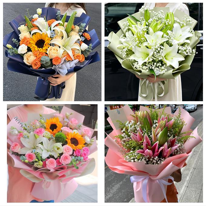 宝鸡市岐山县扶风县眉县陇县同城鲜花店玫瑰百合花束送老婆女朋友