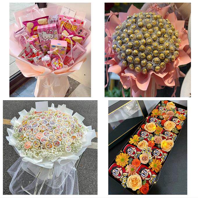 湘潭市雨湖岳塘区九华湘潭县同城鲜花店61儿童节鲜花零食饮料花束