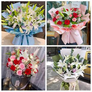 送石河子市阿拉尔市五家渠市同城鲜花店订玫瑰百合送女友老婆生日