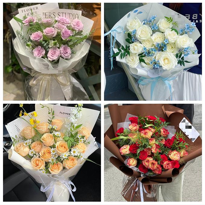 北京海淀区中关村海淀青龙桥同城鲜花店送卡布碎冰蓝玫瑰生日花束