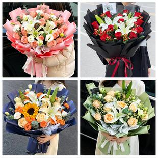 韶关市武江浈江曲江区始兴县同城鲜花店玫瑰百合花束送老婆女朋友