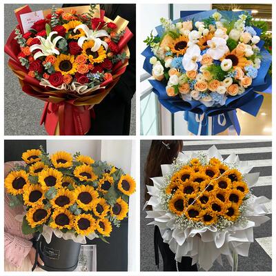 中高考向日葵玫瑰混搭花束上海市浦东新区浦兴路东明路同城鲜花店