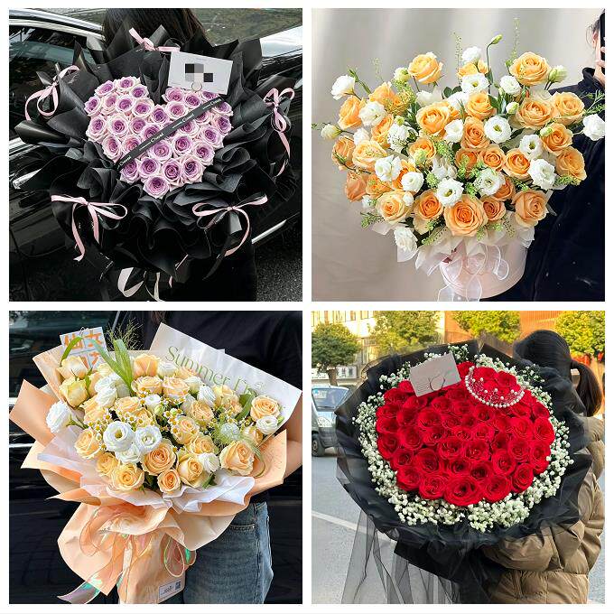 520玫瑰花束礼盒送女友广东省东莞市东城南城万江莞城同城鲜花店