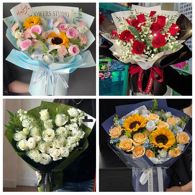 向日葵玫瑰混搭花束送朋友送吉林省白城市洮南市大安市同城鲜花店
