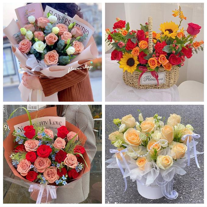 抚州市溪县资溪县东乡广昌县同城鲜花店玫瑰混搭花束配送领导女友