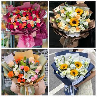 送定西市安定区通渭县陇西县同城鲜花店送男士朋友向日葵玫瑰花束