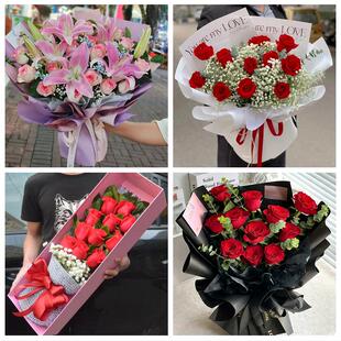 湖北宜昌市宜都市当阳市枝江市鲜花店同城配送女朋友情人节红玫瑰