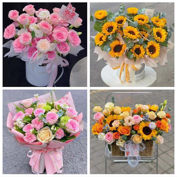 海口市秀英龙华琼山区美兰区同城鲜花店玫瑰混搭花束配送领导女友