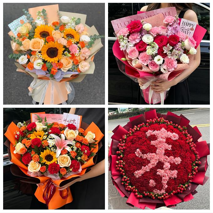 南通市如东启东如皋市海门市同城鲜花店送康乃馨百合长辈生日花束