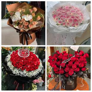 广东云浮市云城区云安区新兴县鲜花店同城配送女朋友情人节红玫瑰