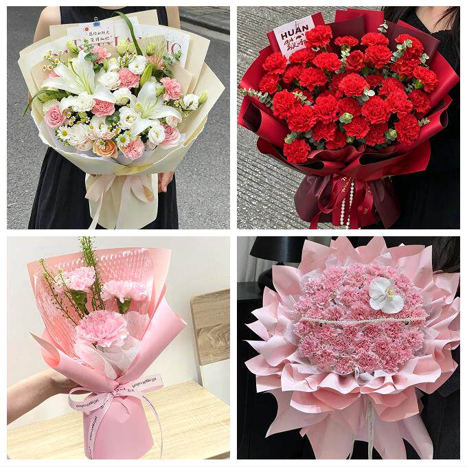 送枣庄市市中区薛城区峄城区同城鲜花店配送母亲节康乃馨百合花束