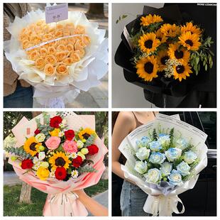 定西市渭源县临洮县漳县岷县同城鲜花店送男士朋友向日葵玫瑰花束