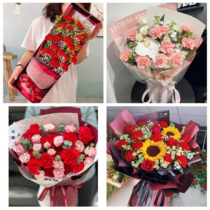 宝鸡市千阳麟游县凤县太白县同城鲜花店38节康乃馨百合花束送长辈