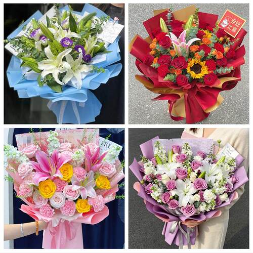 嘉兴市南湖秀洲区嘉善海盐县同城鲜花店玫瑰百合花束送老婆女朋友
