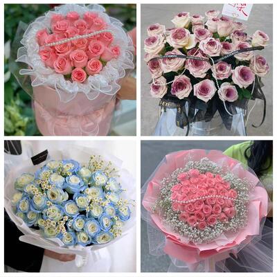 送深圳市龙岗区葵涌大鹏南澳同城鲜花店情人节玫瑰花束礼盒送女友