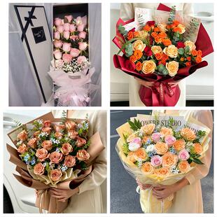 河北邢台新河县广宗平乡县威县同城鲜花店七夕玫瑰花束送女友老婆