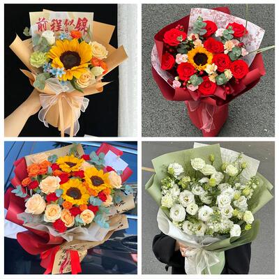 向日葵玫瑰混搭花束送朋友黔南州瓮安独山县平塘罗甸县同城鲜花店