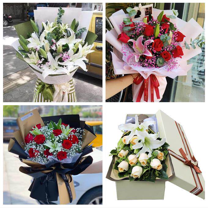 广州市白云黄埔区番禺花都区同城鲜花店订玫瑰百合送女友老婆生日