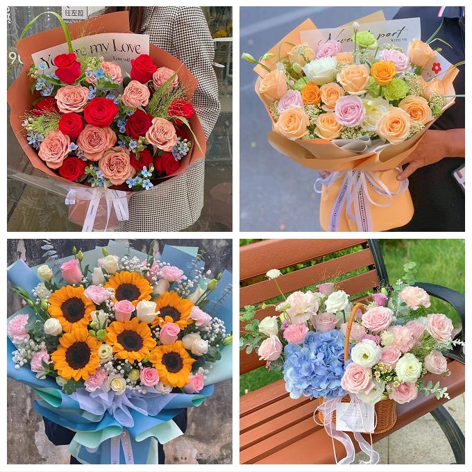 西藏拉萨市城关区堆龙德庆区同城鲜花店玫瑰混搭花束配送领导女友
