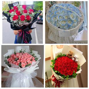 吉林白城市洮北区镇赉县通榆县同城鲜花店送11朵33枝玫瑰表白女友