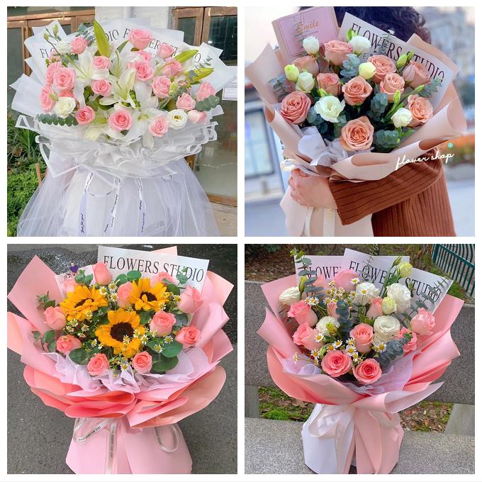 送银川市永宁县贺兰县灵武市同城鲜花店玫瑰混搭花束配送领导女友