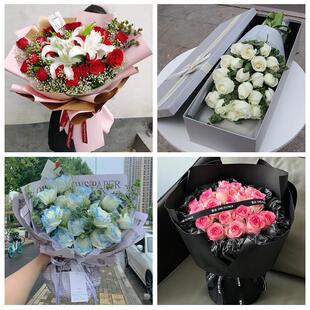 河池市金城江区南丹县天蛾县同城鲜花店情人节送老婆玫瑰表白女友